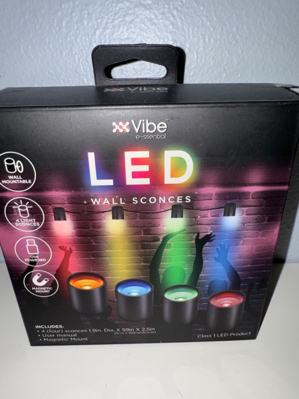 NIP Vibe e-essentials LED Wall Sconces Cordless 4 Colors